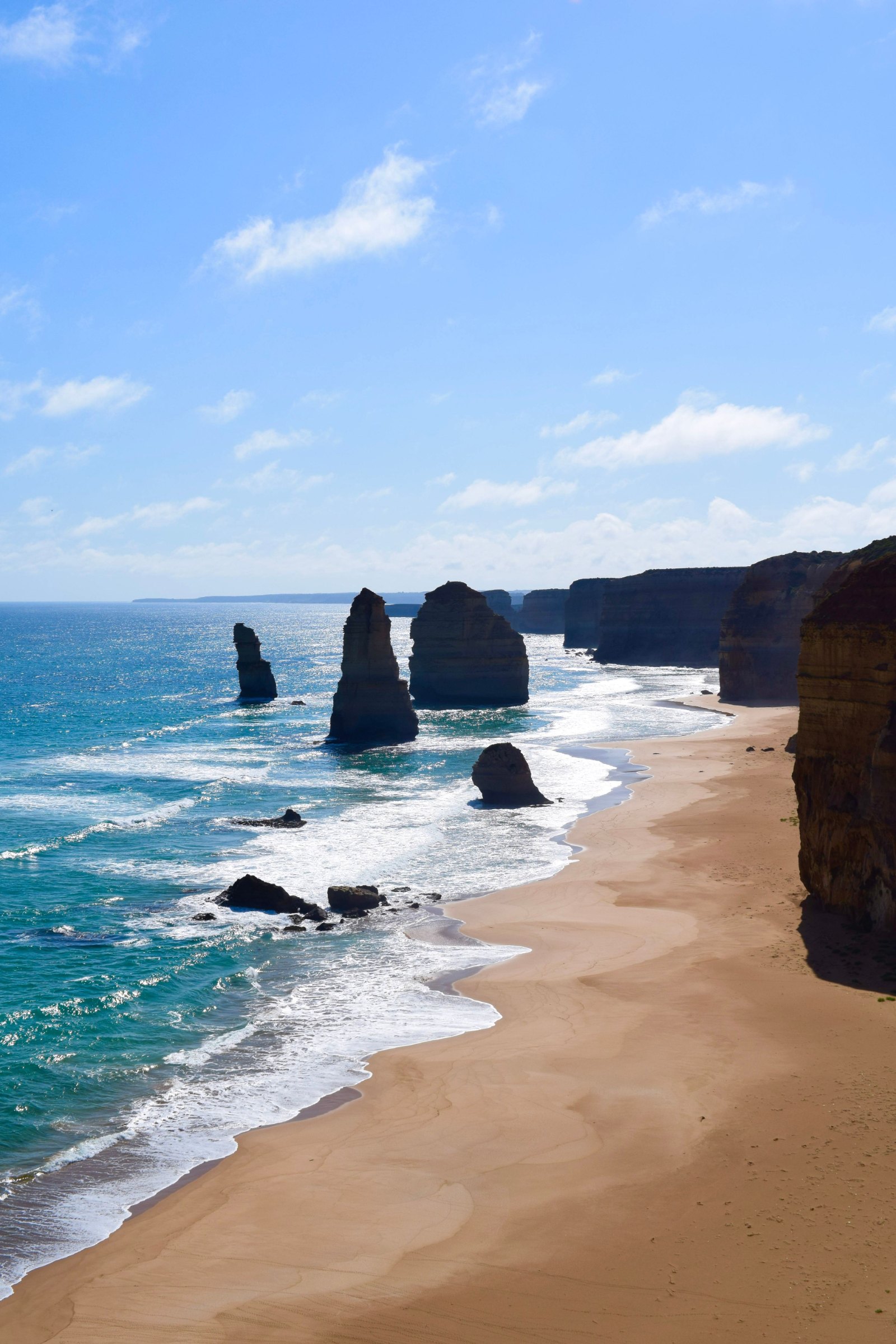 The Twelve Apostles rising from the Southern Ocean