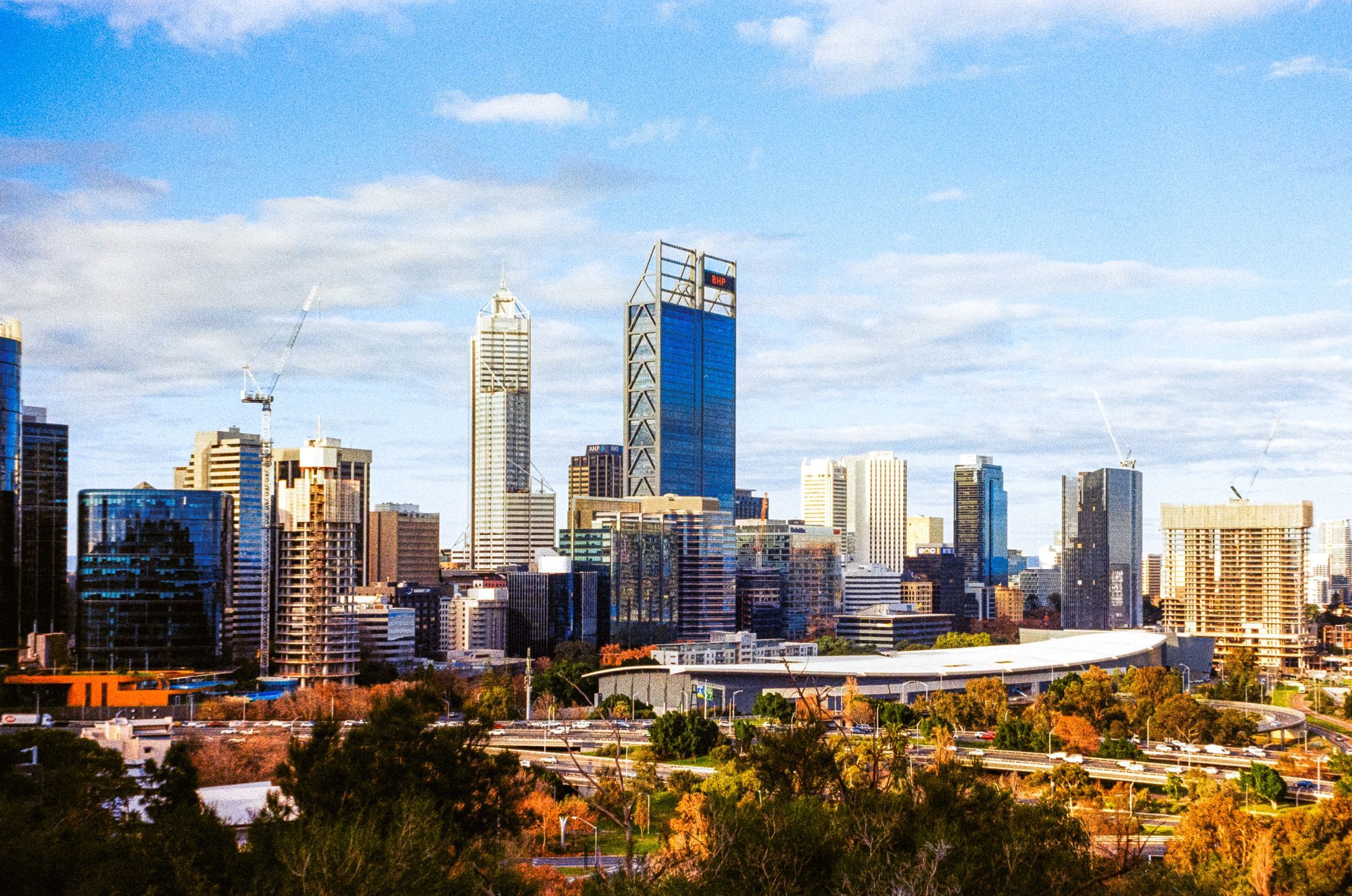 Perth's city skyline seen from above